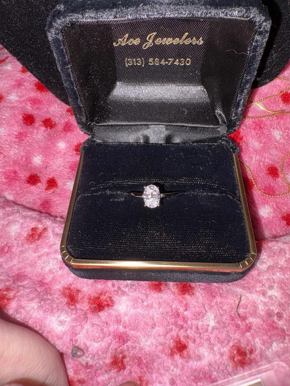 1CT Oval Moissanite Adjustable Solitaire Ring 925 Silver GRA D VVS1 5x7mm